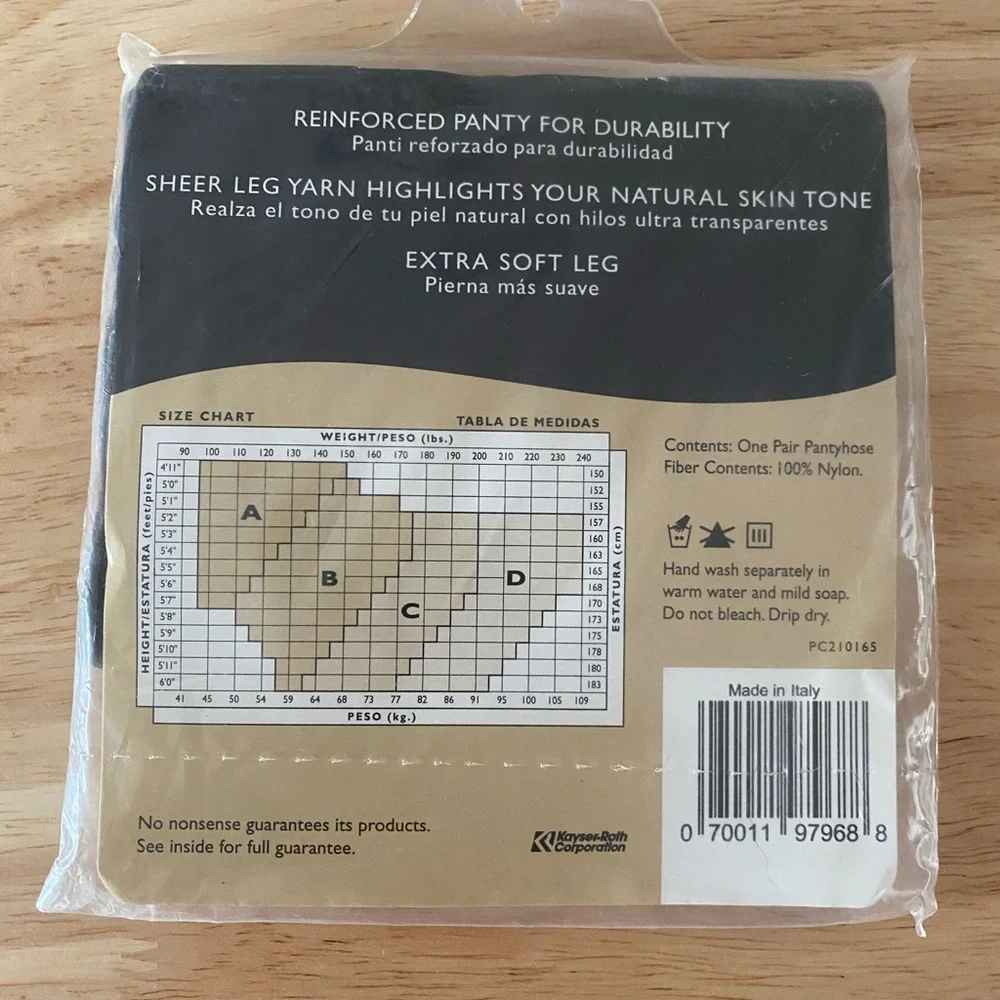 No Nonsense Ultra Sheer Pantyhose Off Black Reinforced Panty Size A